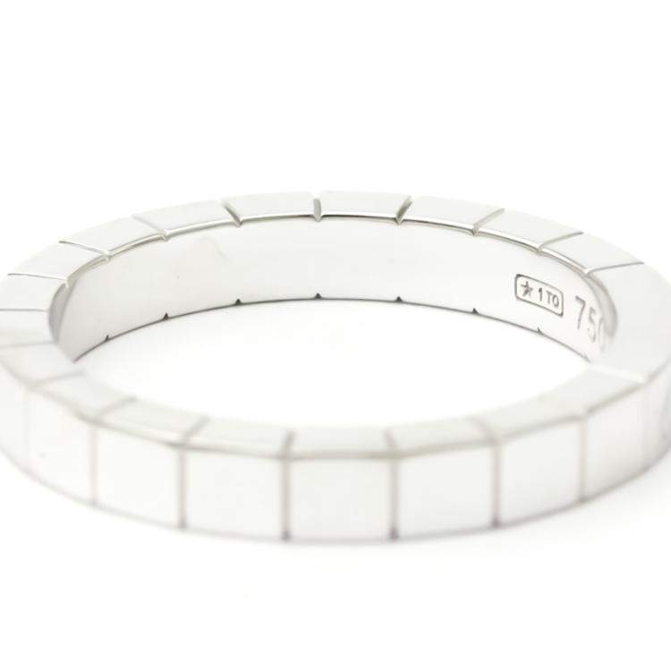 Pre Owned Cartier Lanieres 18K White Gold Ring EU 55