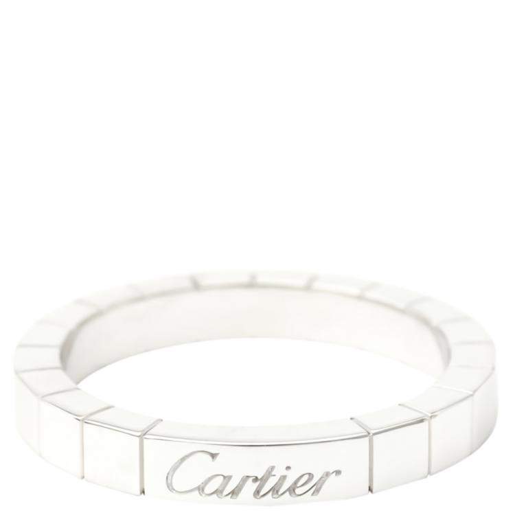 Pre Owned Cartier Lanieres 18K White Gold Ring EU 55