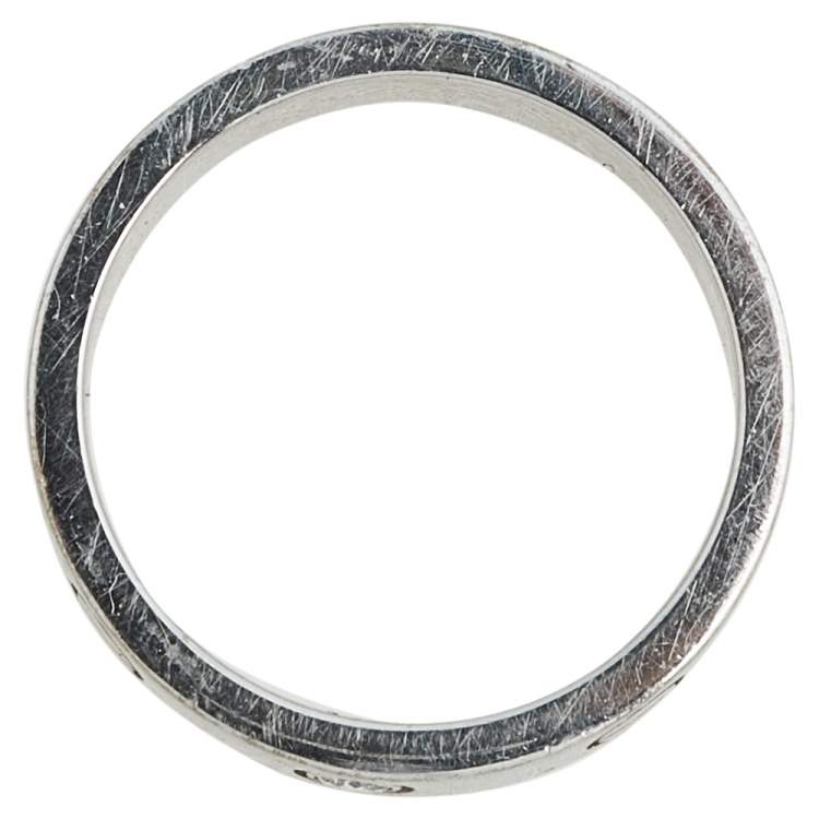 Pre Owned Cartier Love 1 Diamond 18K White Gold band Ring Size 47