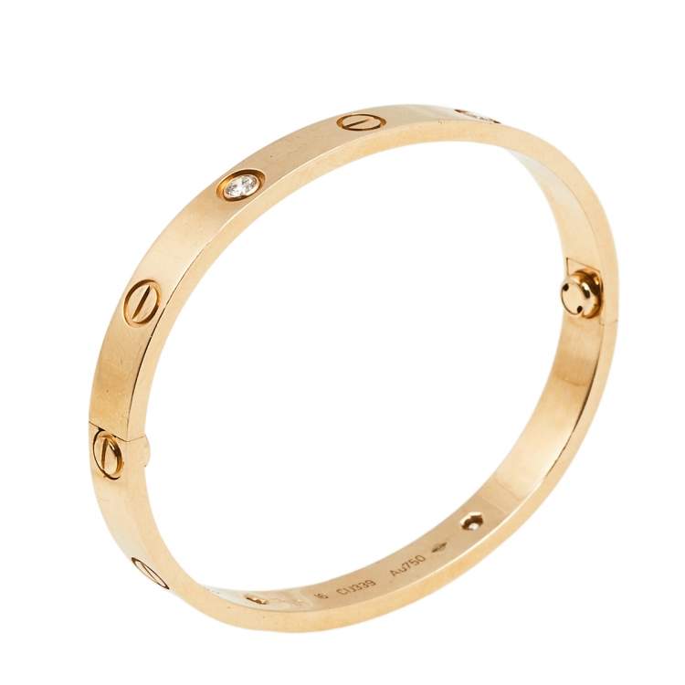 Cartier Love 18k Rose Gold 4 Diamond Bracelet