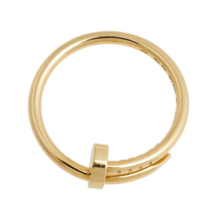Pre Owned Cartier Juste Un Clou 18K Yellow Gold Ring Size 54