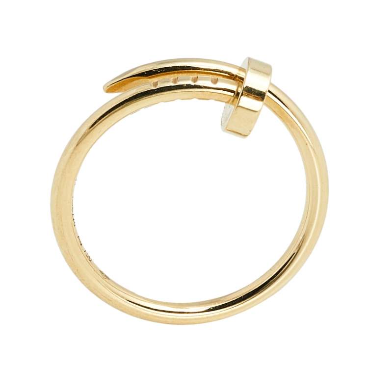 Pre Owned Cartier Juste Un Clou 18K Yellow Gold Ring Size 54