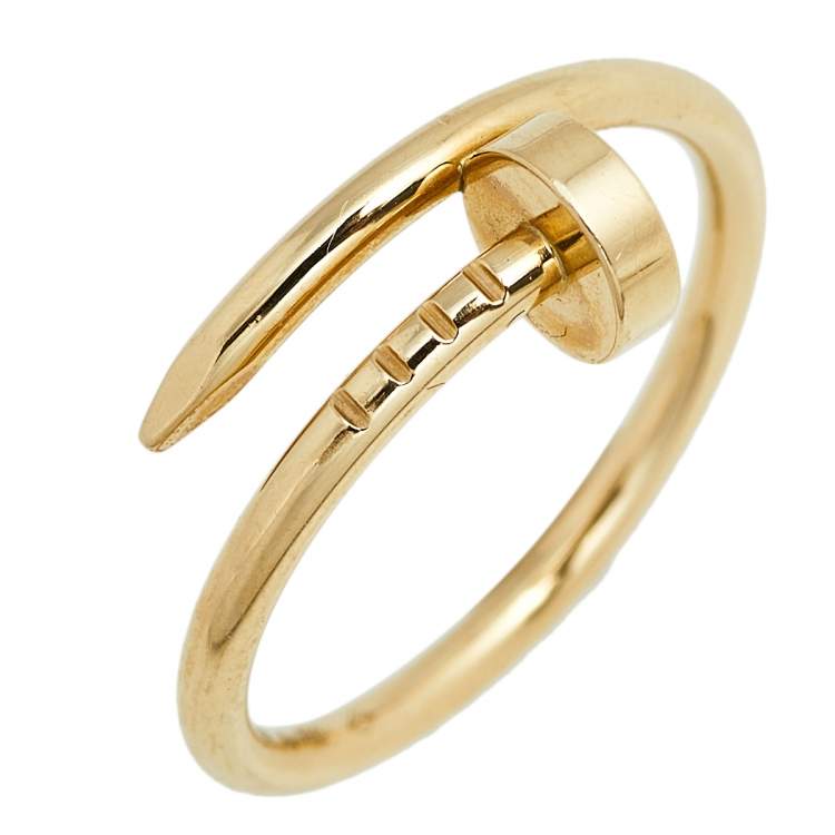 Pre Owned Cartier Juste Un Clou 18K Yellow Gold Ring Size 54