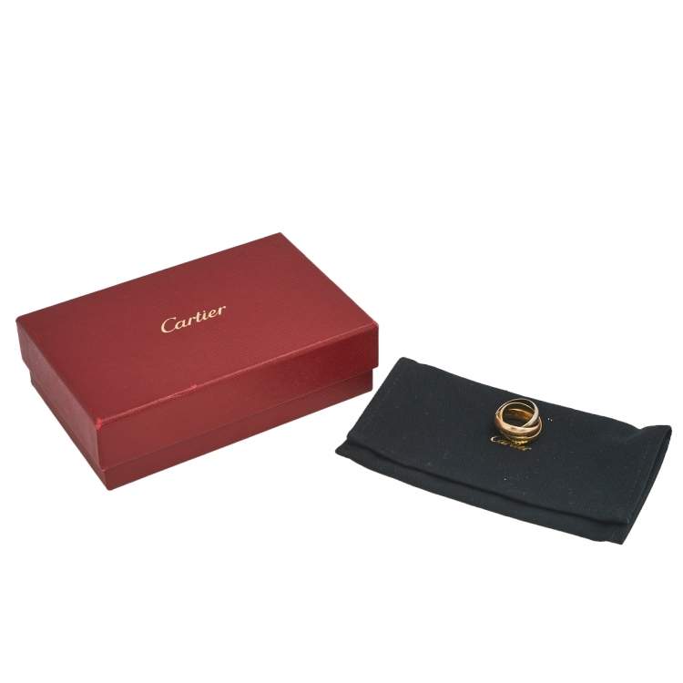 Pre Owned Cartier Trinity de Cartier 18K Three Tone Gold LM Rolling Ring Size 53