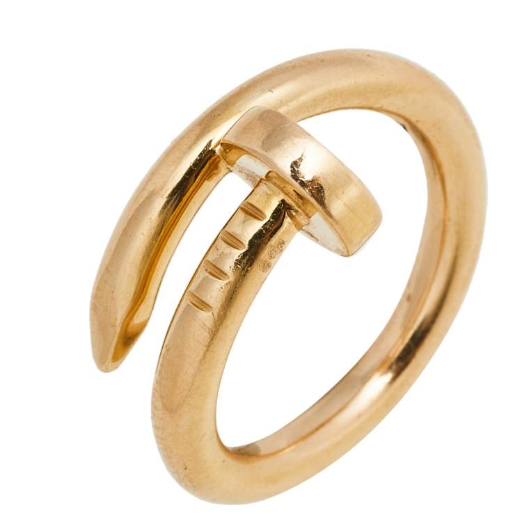 Pre Owned Cartier Juste Un Clou 18K Rose Gold Ring Size 50