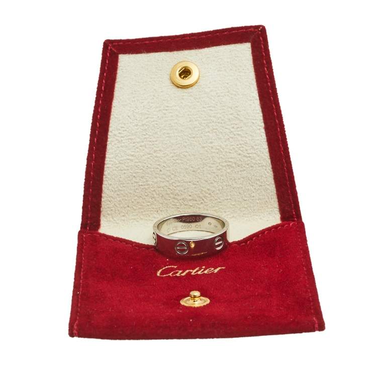 Pre Owned Cartier Love Platinum Band Ring Size 63