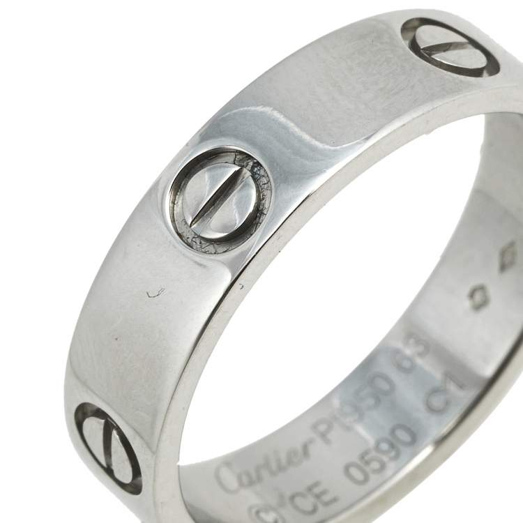 Pre Owned Cartier Love Platinum Band Ring Size 63