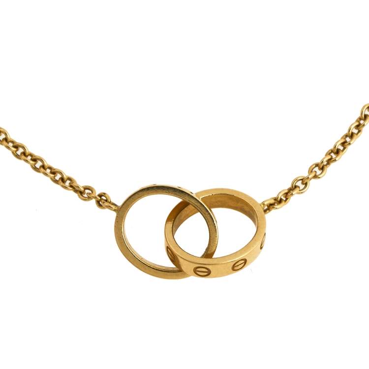Pre Owned Cartier Love Interlocking Loop 18K Yellow Gold Bracelet