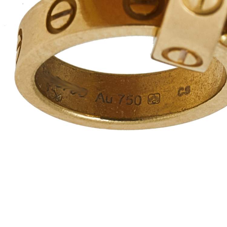 Pre Owned Cartier Love Interlocking Loop 18K Yellow Gold Bracelet