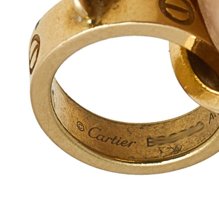 Pre Owned Cartier Love Interlocking Loop 18K Yellow Gold Bracelet