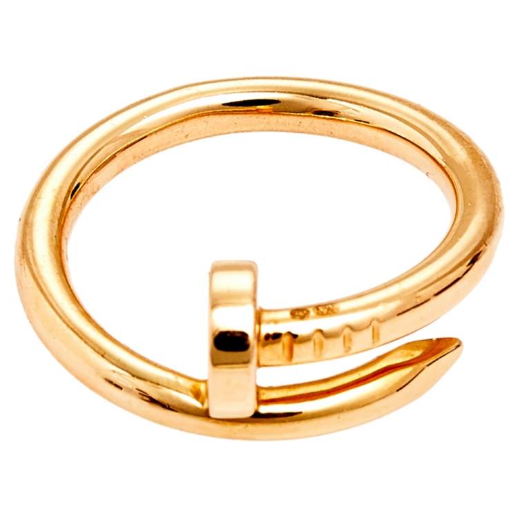 Pre Owned Cartier Juste Un Clou 18k Rose Gold Ring Size 58