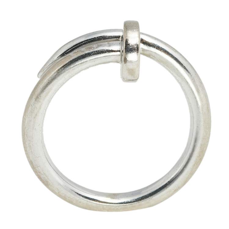Pre Owned Cartier Juste Un Clou 18k White Gold Ring Size 56