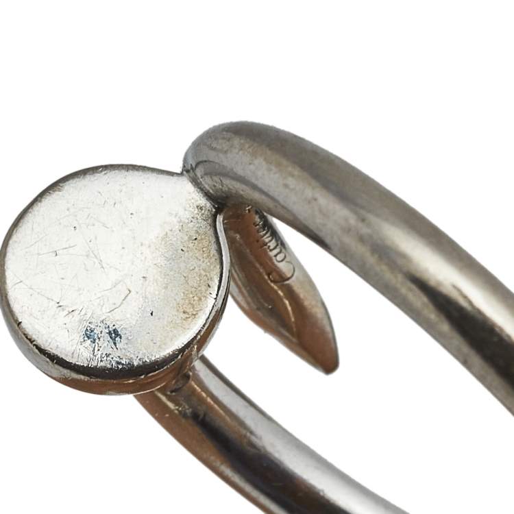 Pre Owned Cartier Juste Un Clou 18k White Gold Ring Size 56