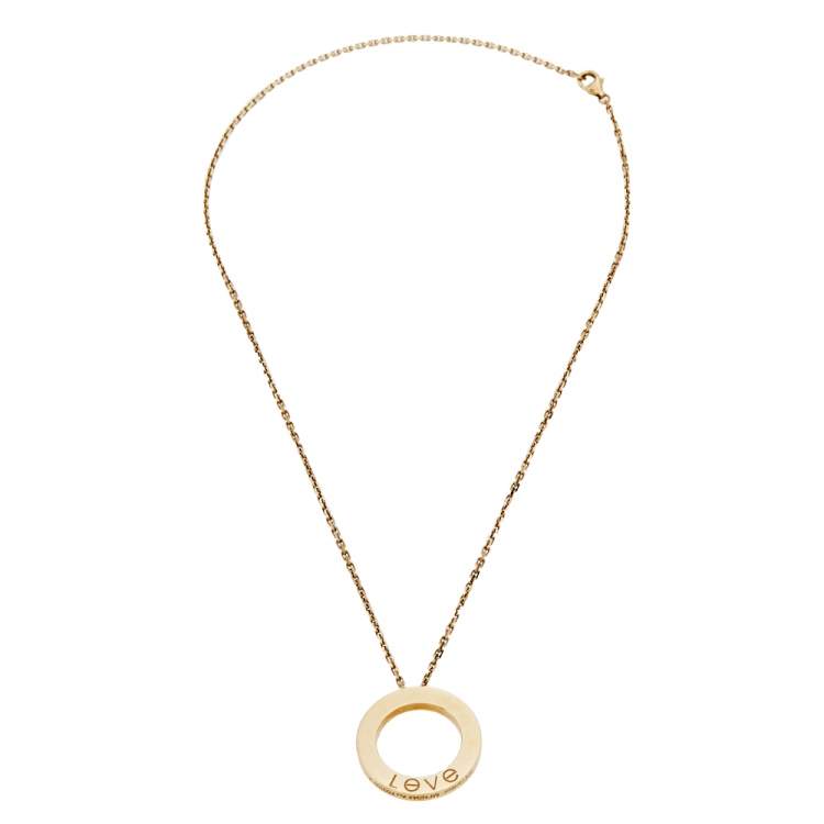 Pre Owned Cartier Love 18K Yellow Gold Pendant Necklace