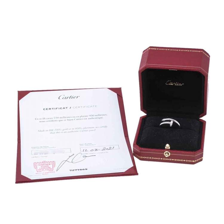Pre Owned Cartier Juste Un Clou  Diamond 18k White Gold Ring Size 53