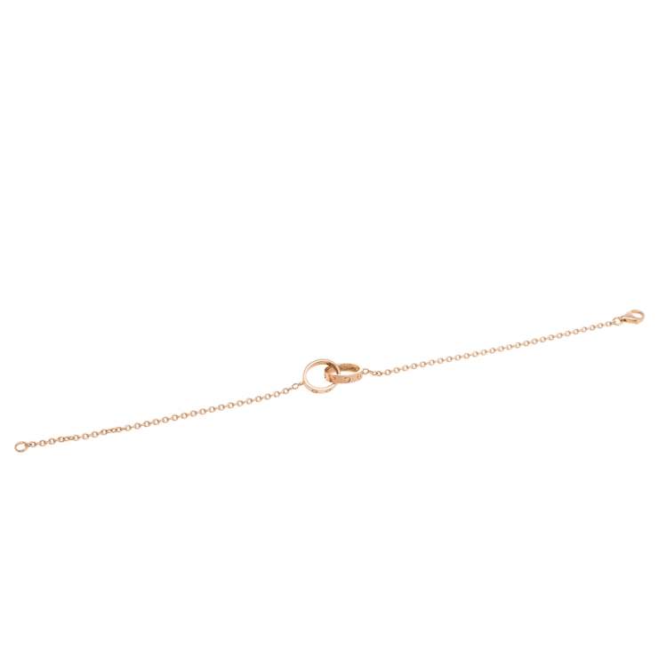 Pre Owned Cartier Love Interlocking 2 Hoops 18K Rose Gold Bracelet
