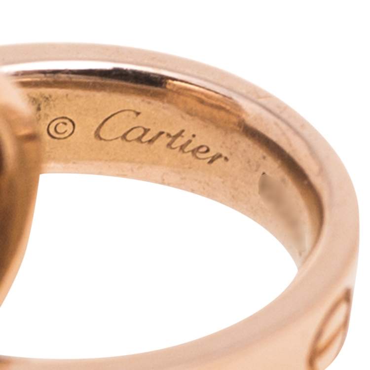 Pre Owned Cartier Love Interlocking 2 Hoops 18K Rose Gold Bracelet