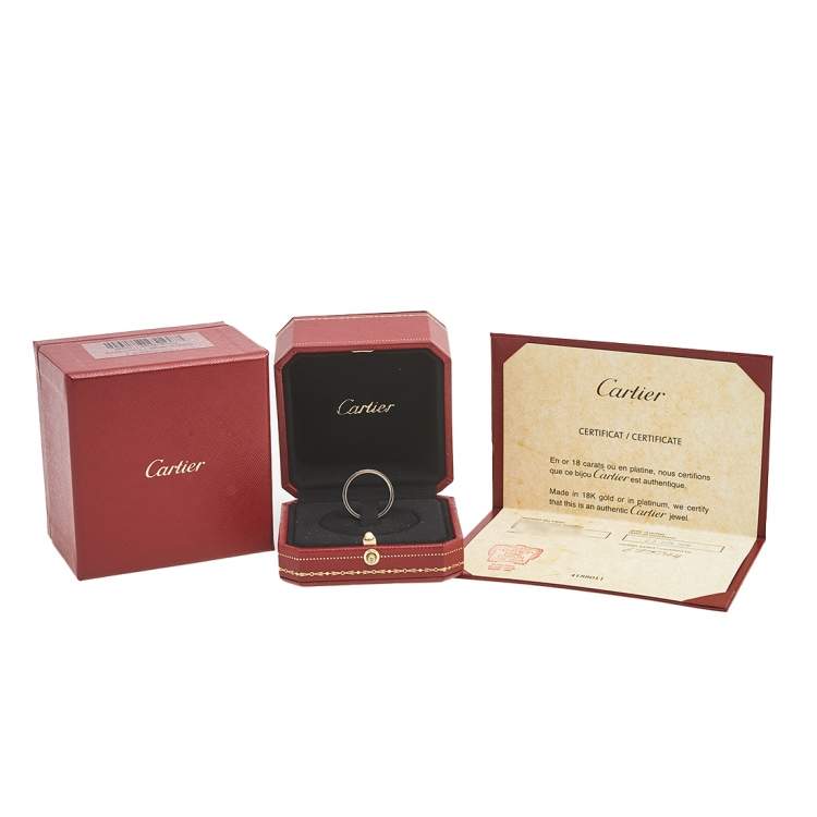 Pre Owned Cartier C de Cartier Platinum Wedding Band Ring Size 57