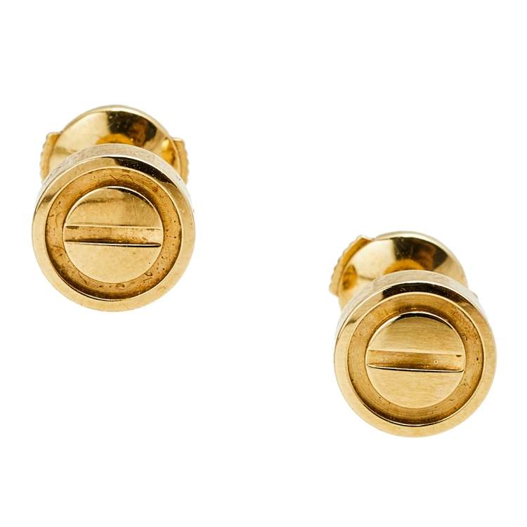 Pre Owned Cartier Love 18k Yellow Gold Stud Earrings