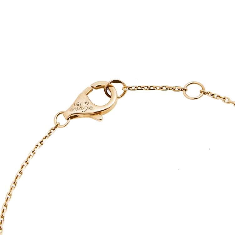 Pre Owned Cartier Amulette de Cartier Onyx Diamond 18K Rose Gold Bracelet XS