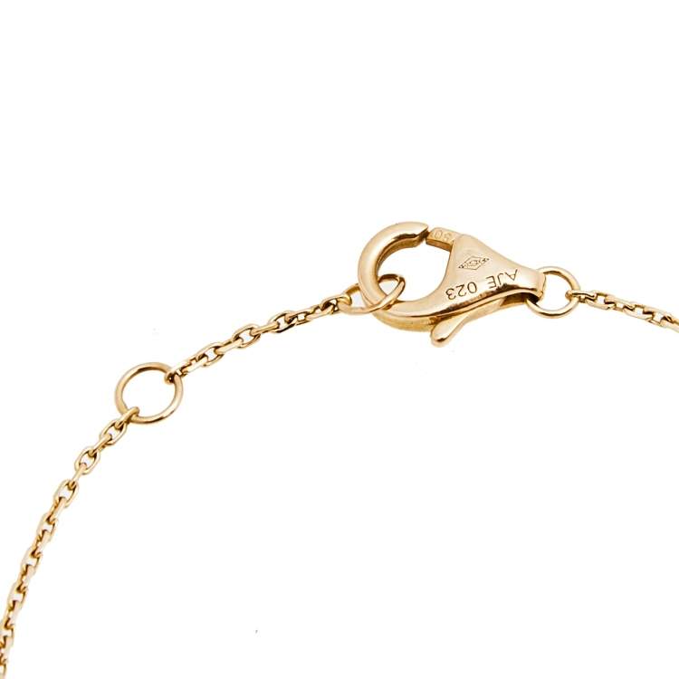 Pre Owned Cartier Amulette de Cartier Onyx Diamond 18K Rose Gold Bracelet XS
