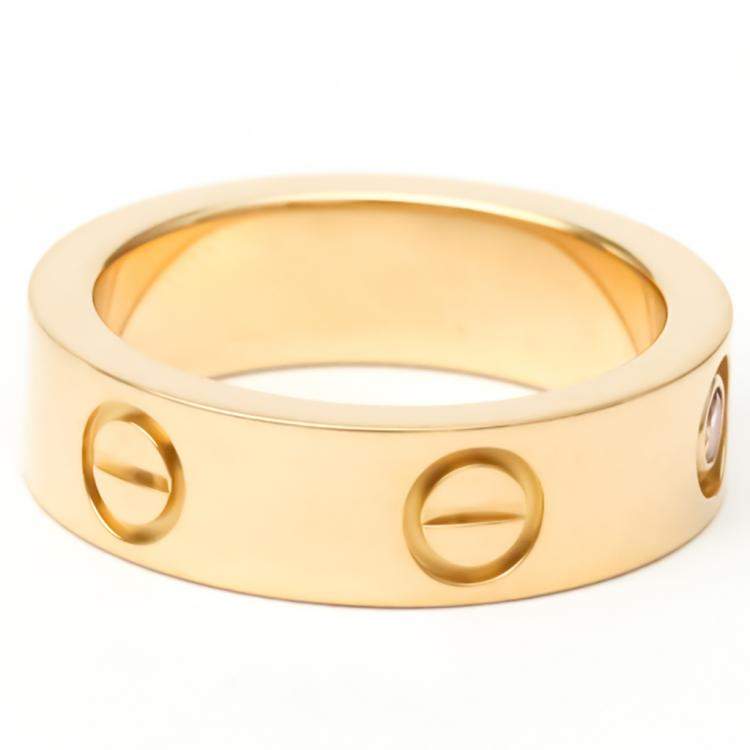 Pre Owned Cartier Love 18K Rose Gold Sappire Ring EU 52