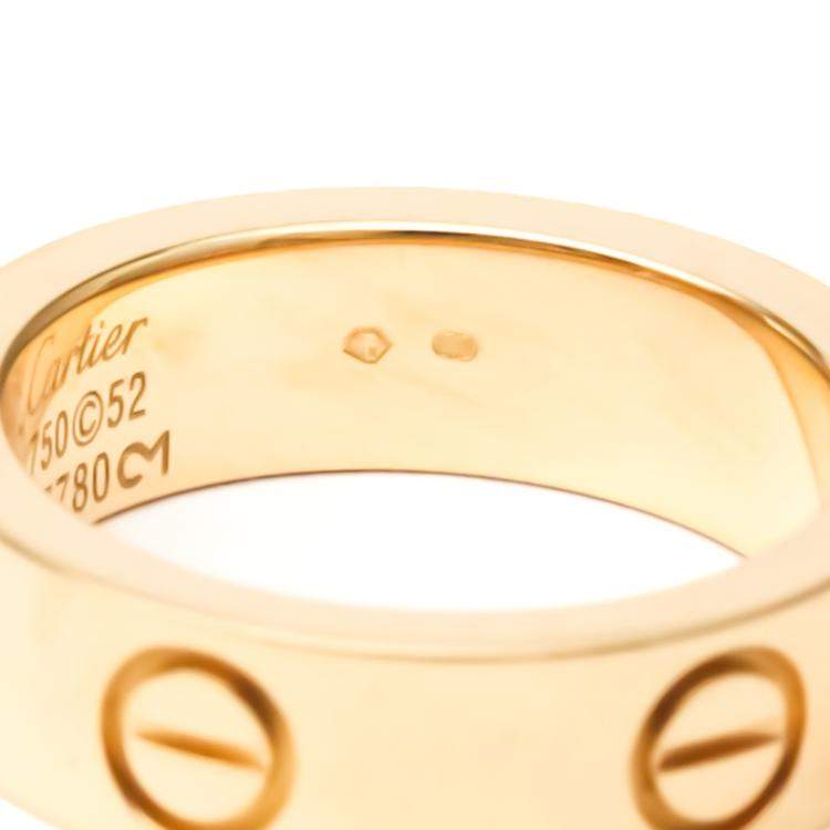 Pre Owned Cartier Love 18K Rose Gold Sappire Ring EU 52
