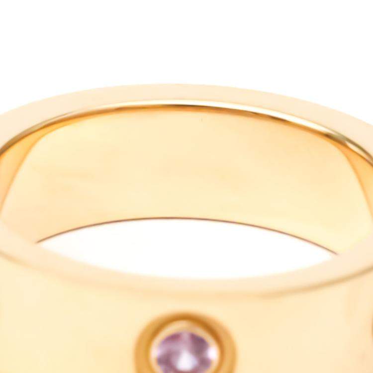 Pre Owned Cartier Love 18K Rose Gold Sappire Ring EU 52