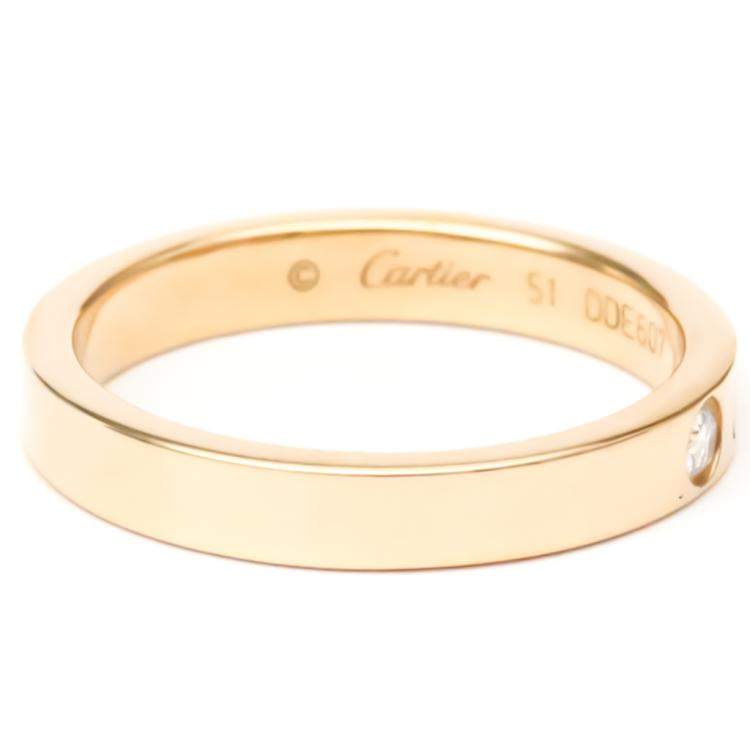 Pre Owned Cartier C De Cartier 18K Rose Gold Diamond Ring EU 51