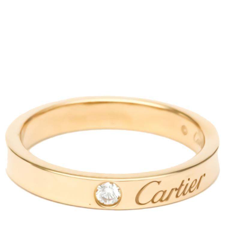 Pre Owned Cartier C De Cartier 18K Rose Gold Diamond Ring EU 51