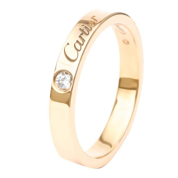Pre Owned Cartier C De Cartier 18K Rose Gold Diamond Ring EU 51