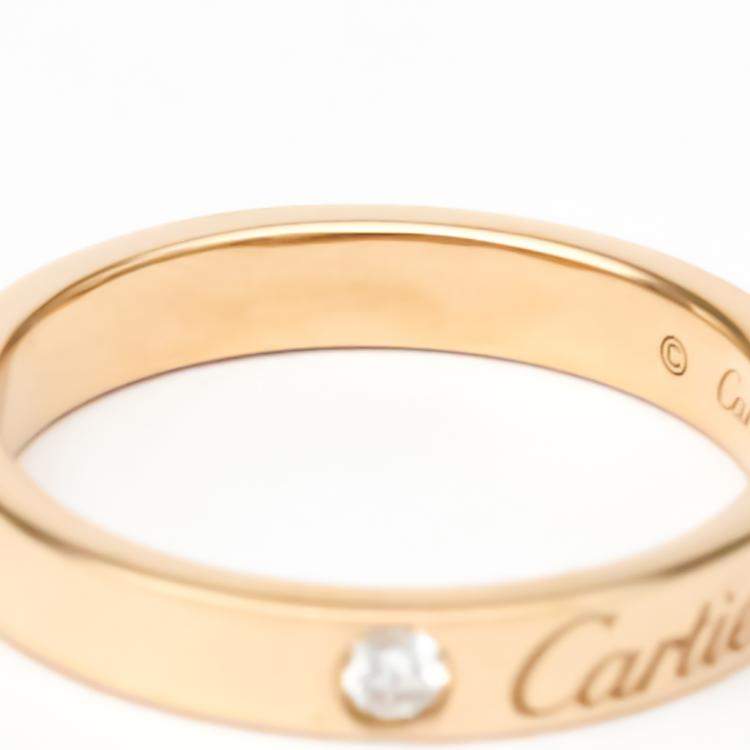 Pre Owned Cartier C De Cartier 18K Rose Gold Diamond Ring EU 51