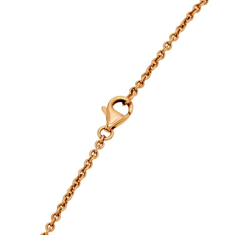 Pre Owned Cartier Love Interlocking Loop 18k Rose Gold Necklaces