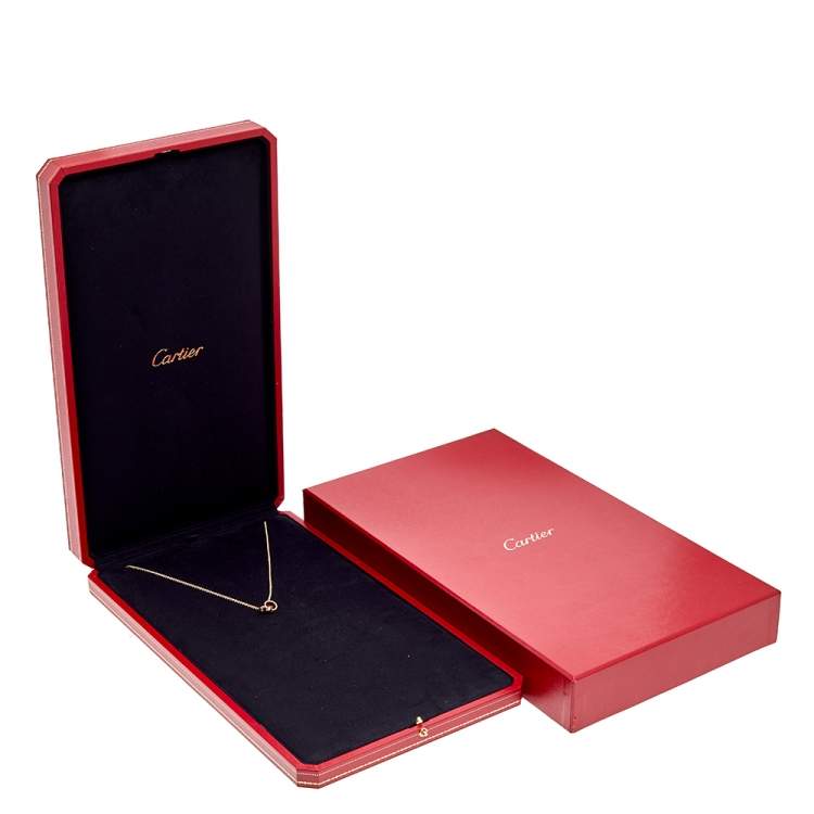 Pre Owned Cartier Love Interlocking Loop 18k Rose Gold Necklaces