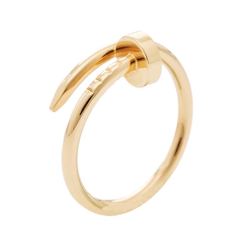 Pre Owned Cartier Juste Un Clou 18k Yellow Gold Ring Size 49 