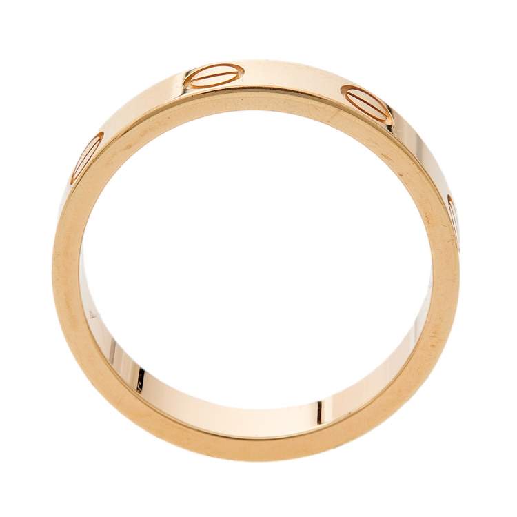 Pre Owned  Cartier Love 18K Rose Gold Narrow Wedding Band Ring Size 51