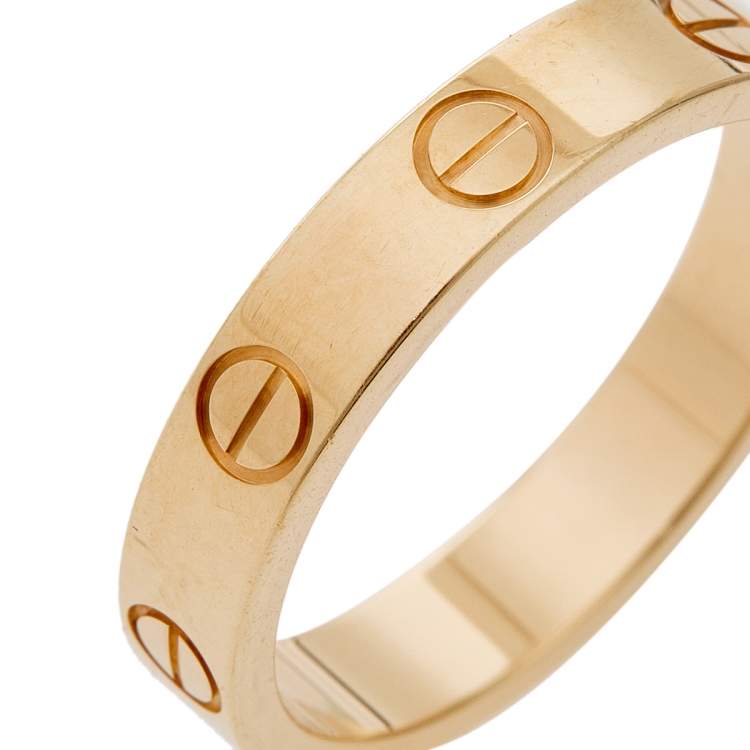 Pre Owned  Cartier Love 18K Rose Gold Narrow Wedding Band Ring Size 51