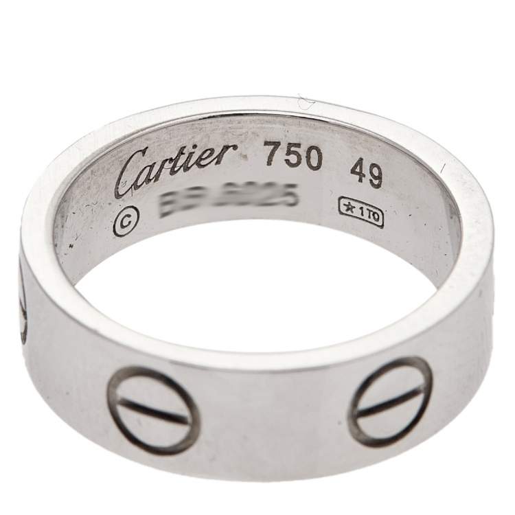 Pre Owned Cartier Love 18K White Gold Ring EU 49
