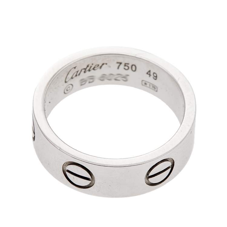 Pre Owned Cartier Love 18K White Gold Ring EU 49
