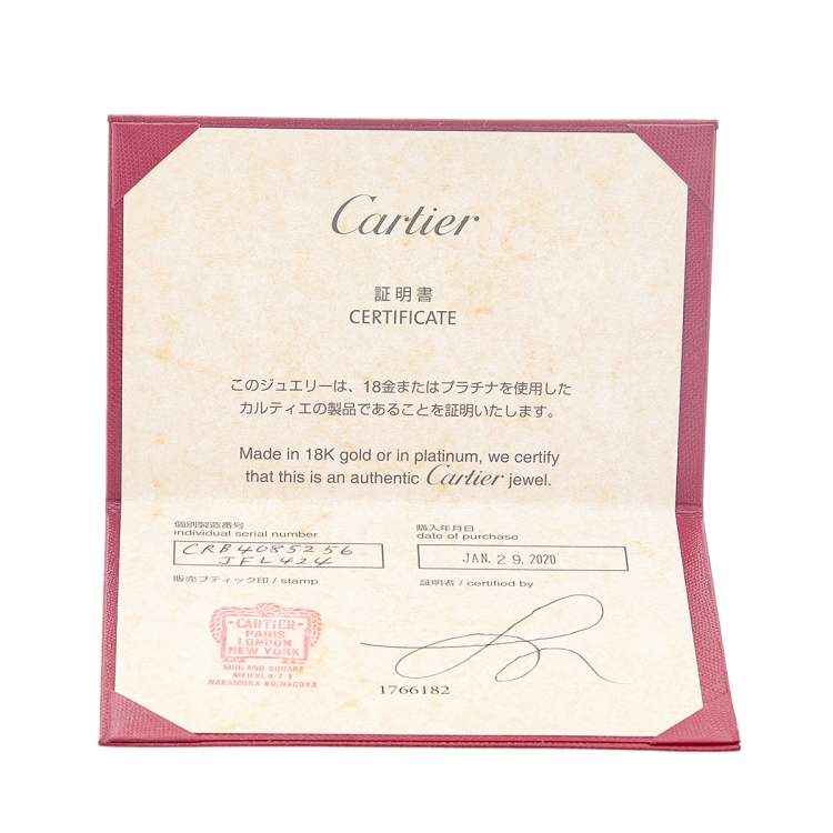 Pre Owned Cartier Love 18K Rose Gold Narrow Wedding Band Ring 56