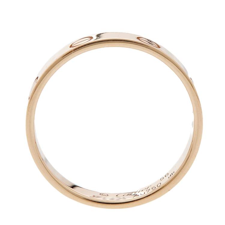 Pre Owned Cartier Love 18K Rose Gold Narrow Wedding Band Ring 56
