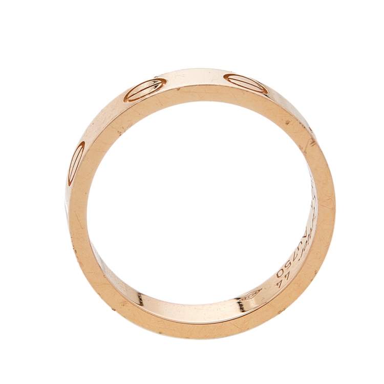 مملوكة مسبقًا Cartier Love 18k Rose Gold Narrow Wedding Band Ring Size 44