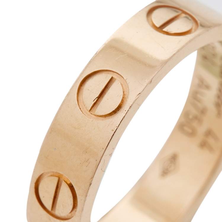 مملوكة مسبقًا Cartier Love 18k Rose Gold Narrow Wedding Band Ring Size 44