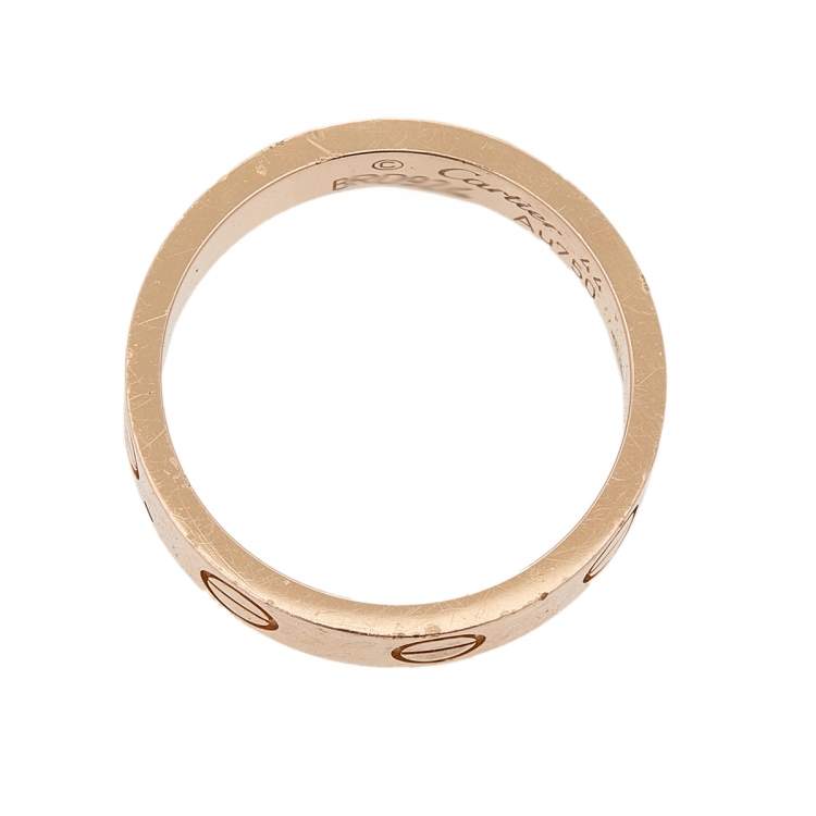 مملوكة مسبقًا Cartier Love 18k Rose Gold Narrow Wedding Band Ring Size 44