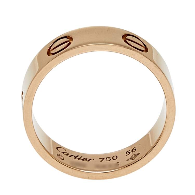 Pre Owned Cartier Love 18K Rose Gold Ring EU 56