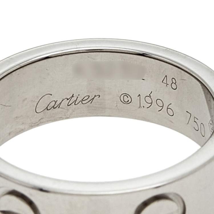 Pre Owned Cartier Love 18K White Gold Ring EU 48