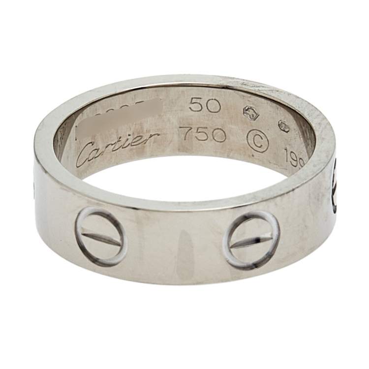 Pre Owned Cartier Love 18K White Gold Ring EU 50