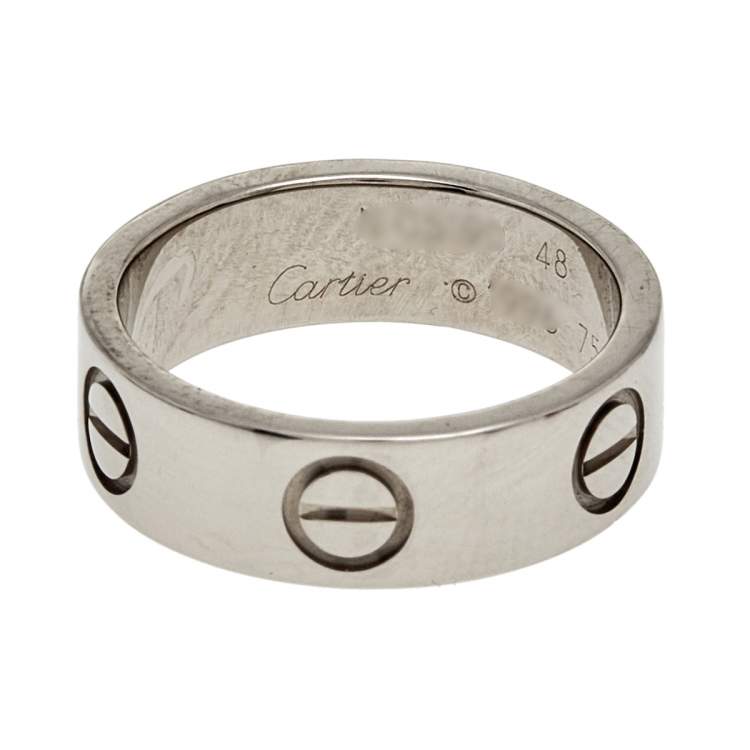 مملوكة مسبقًا Cartier Love 18K White Gold Ring EU 48
