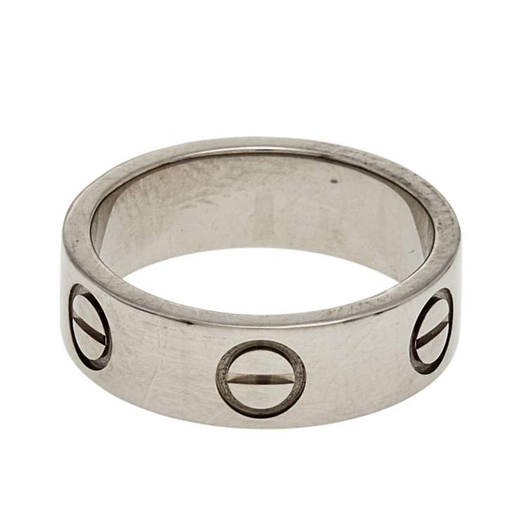 مملوكة مسبقًا Cartier Love 18K White Gold Ring EU 48
