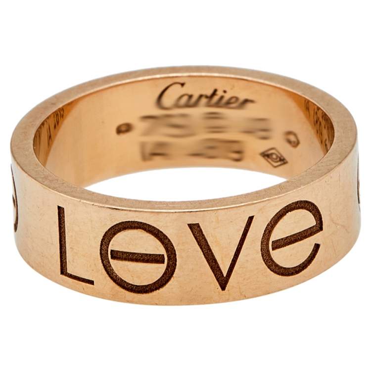 Pre Owned Cartier Love 18K Rose Gold Ring Size 49